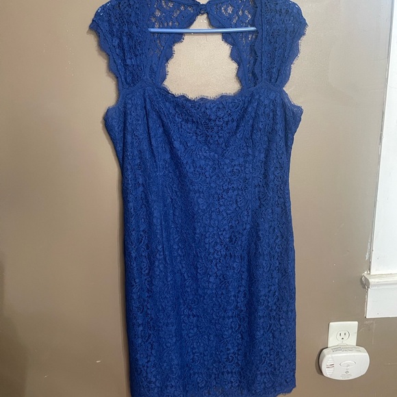Adrianna Papell Blue Lace Dress - Picture 1 of 9